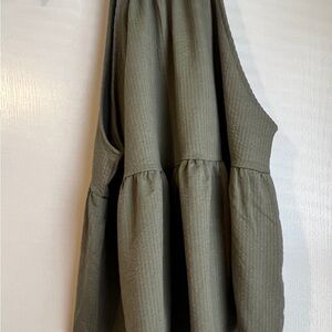 SO Green Ribbed Sleeveless Tank Top